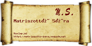 Matriszottó Sára névjegykártya
